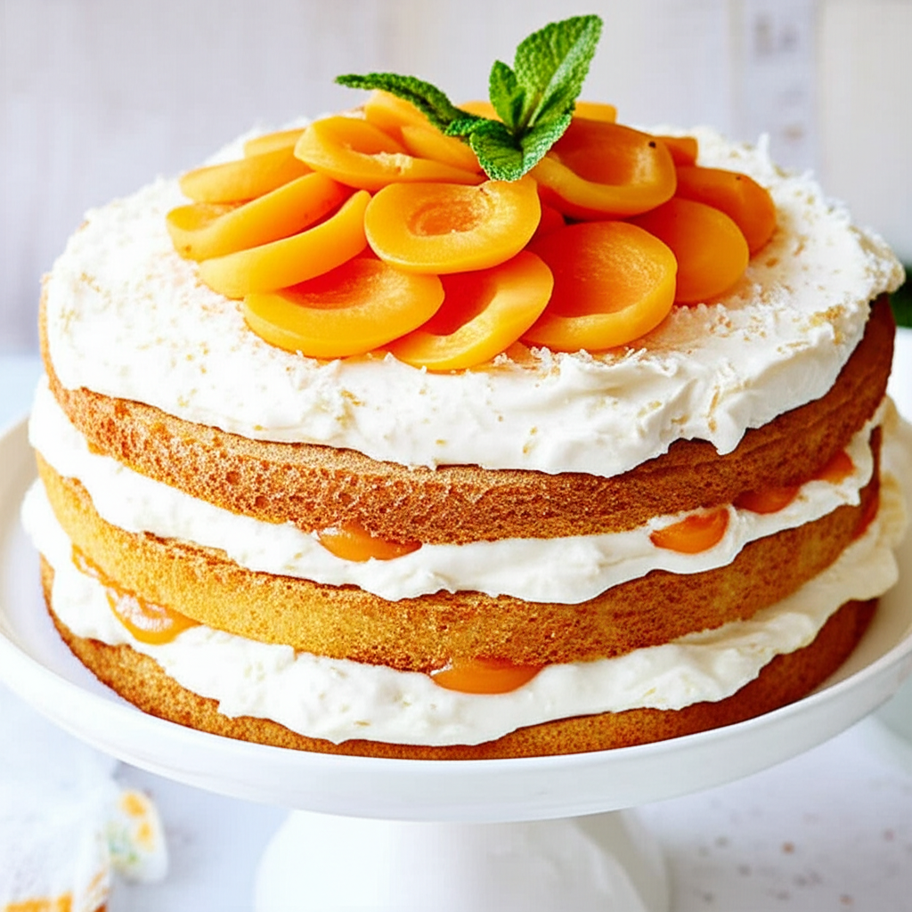 Apricot Cream Cake image