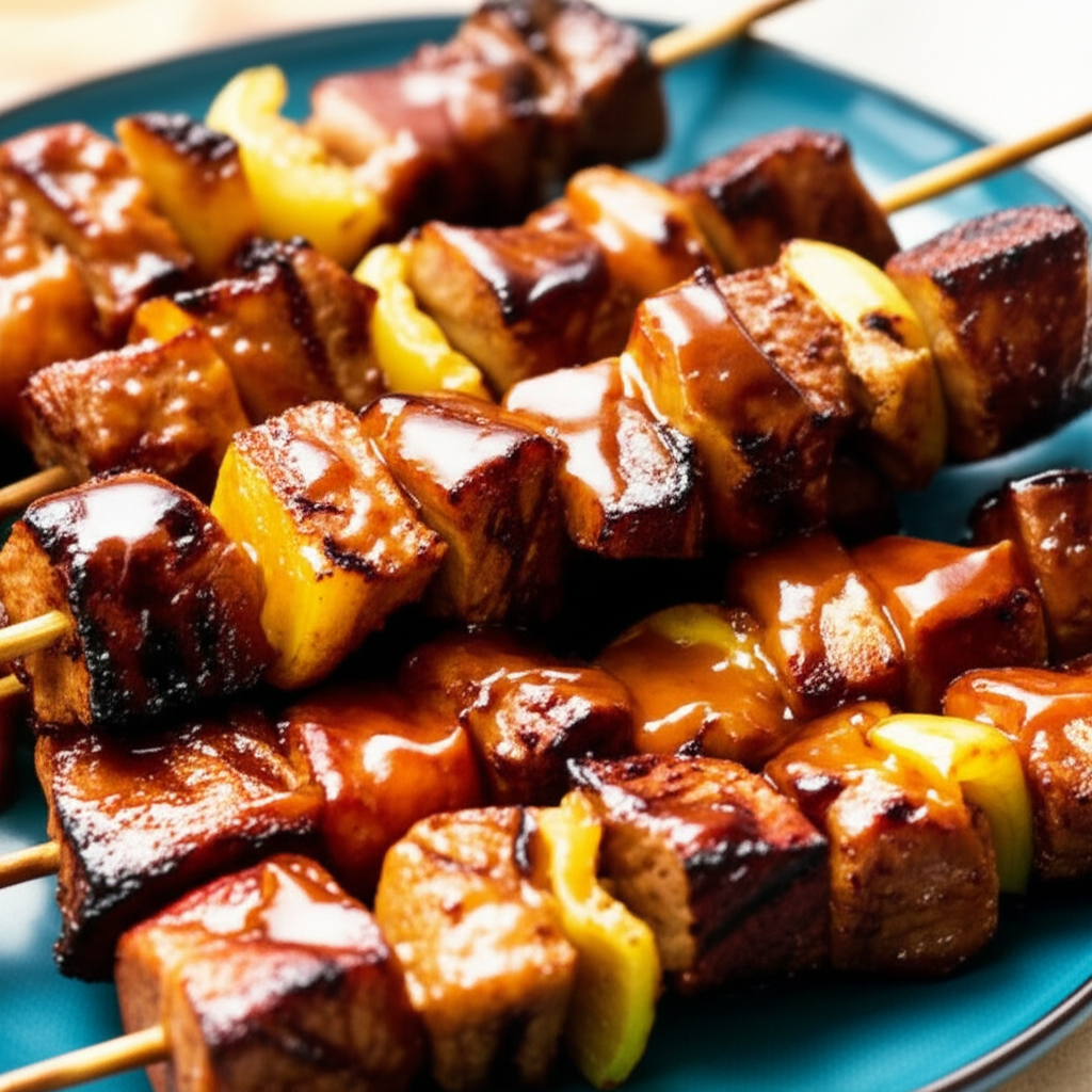 Apricot Glazed Pork Kabobs image