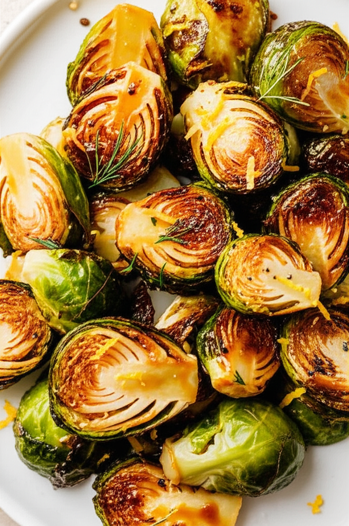 Apricot Glazed Roasted Brussels Sprouts image