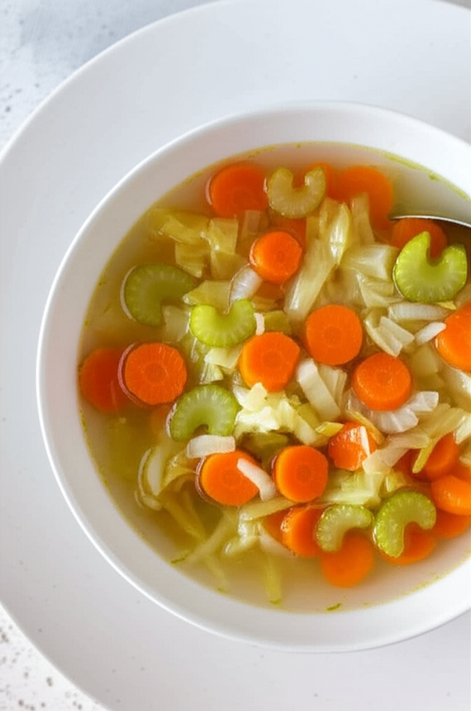 10 Minute Fat Free Veggie Soup For One image