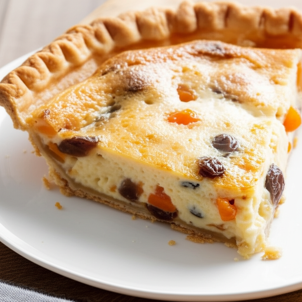 Apricot Raisin Sour Cream Pie image