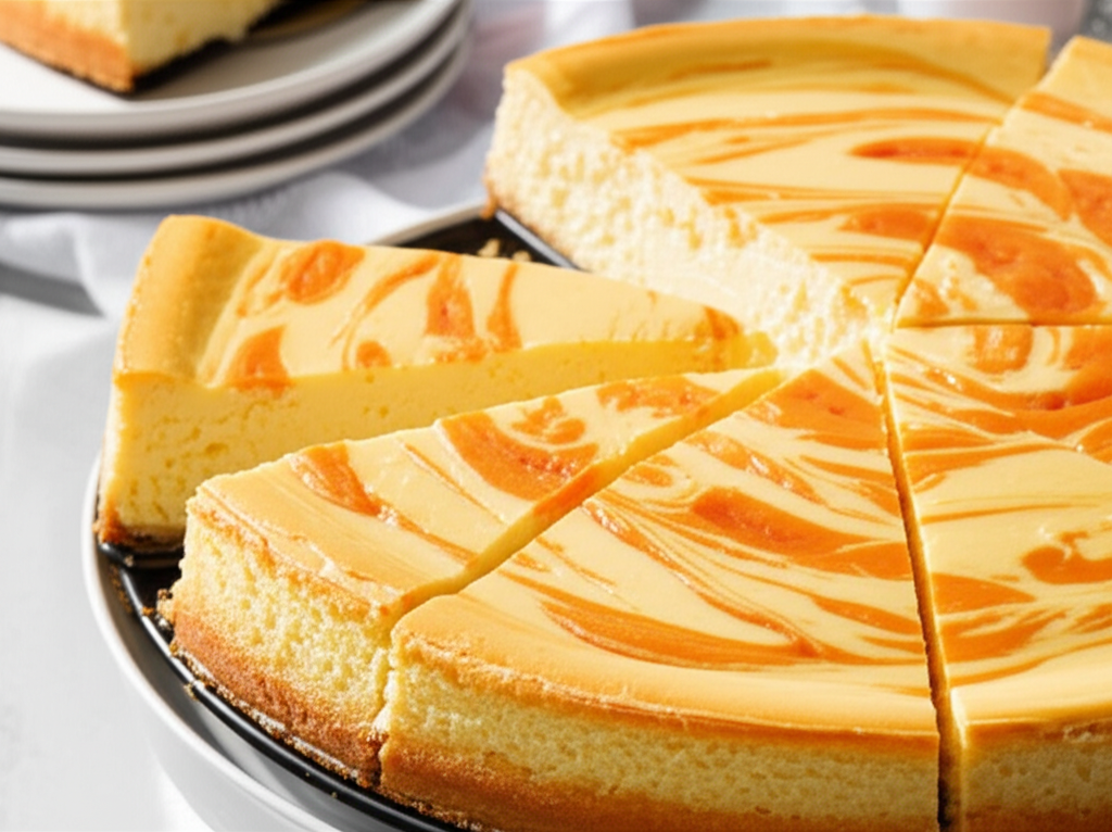 Apricot Swirl Cheesecake Light image