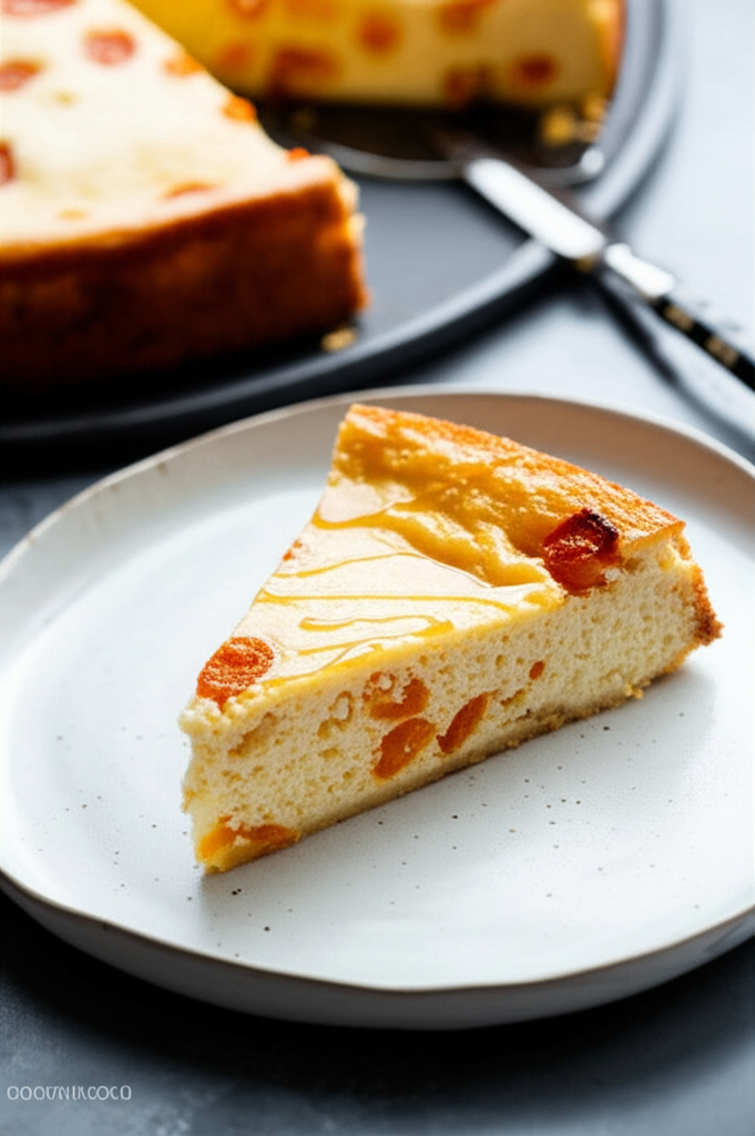 Apricot Yogurt Baked Cheesecake image
