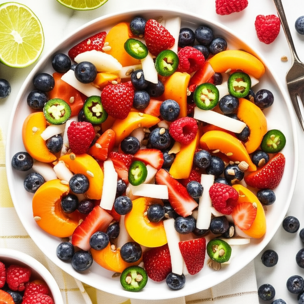Apricot Berry And Jicama Salad With Honey Lime Dressing image