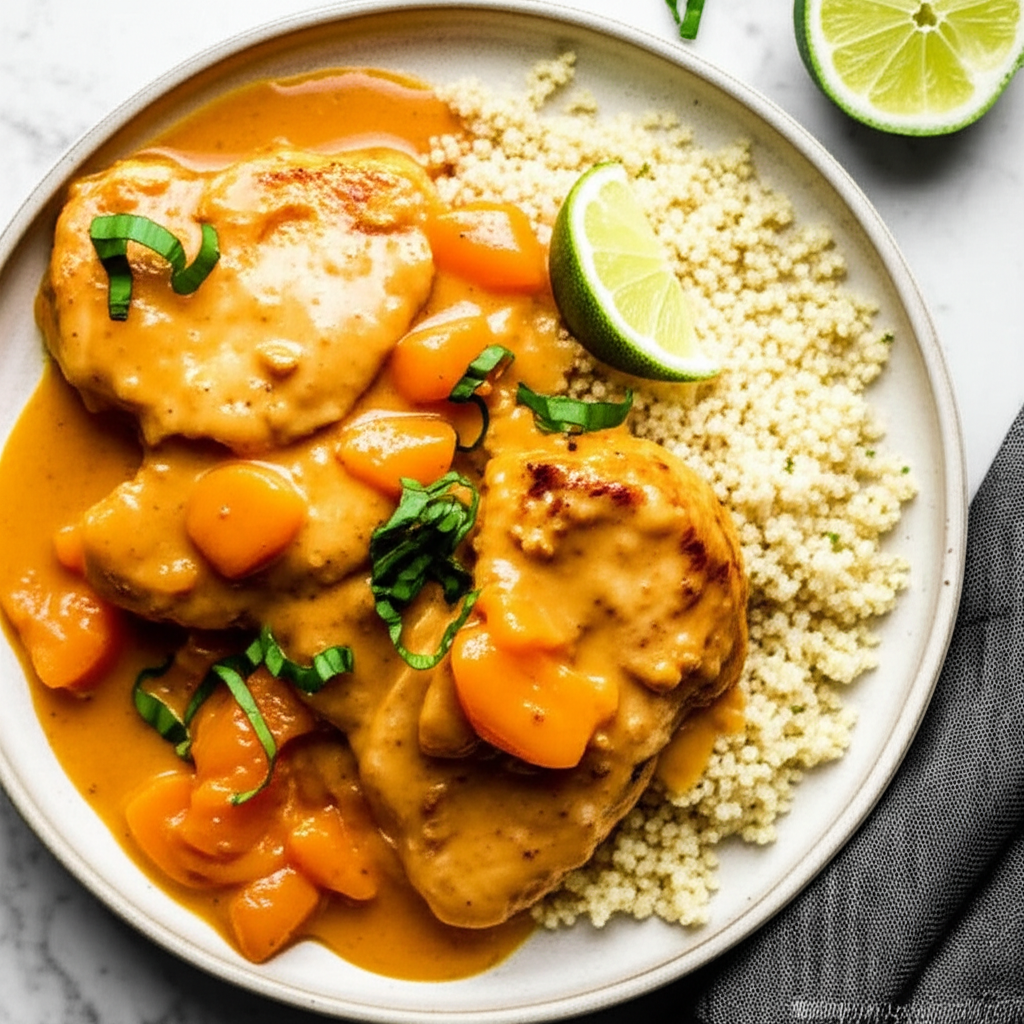 Apricot Dijon Mustard Chicken With Couscous image