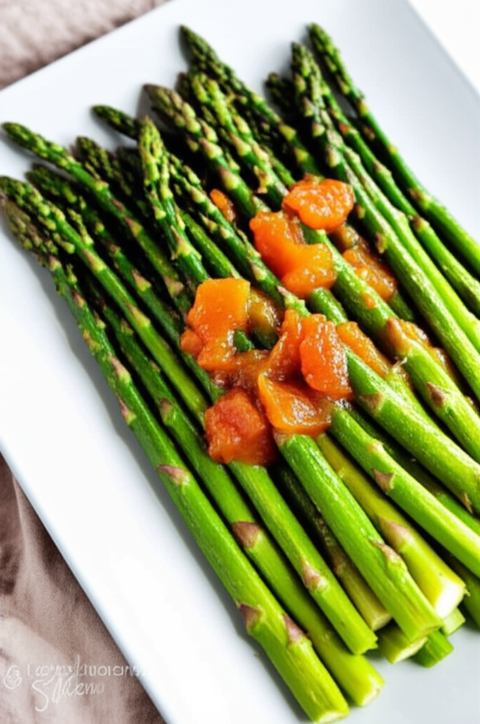 Apricot Glazed Roasted Asparagus Low Fat image