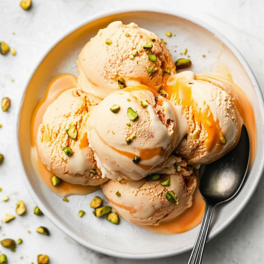 Apricot Pistachio Ice Cream image