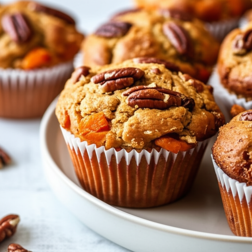Apricot Pumpkin Pecan Muffins image