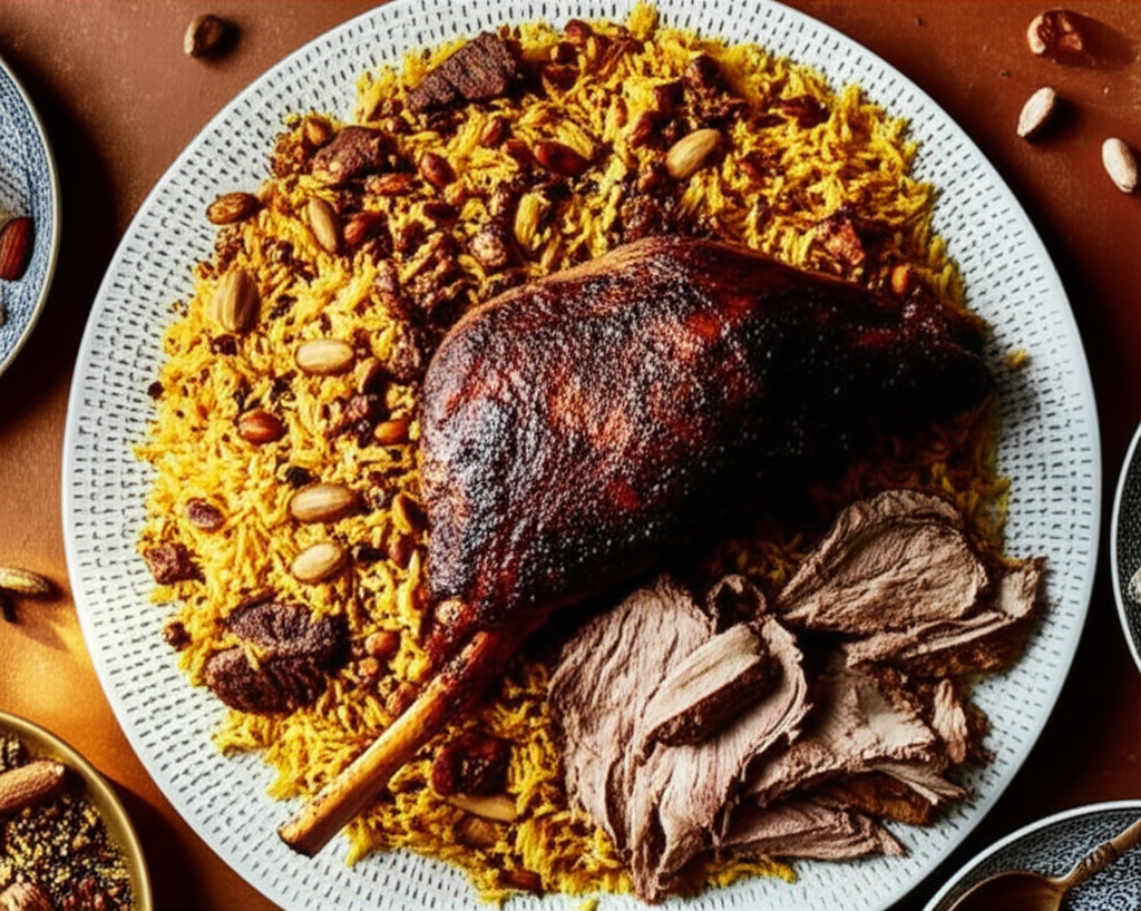 Arabian Roast Lamb Fit For A King And Queen With Spiced Rice image
