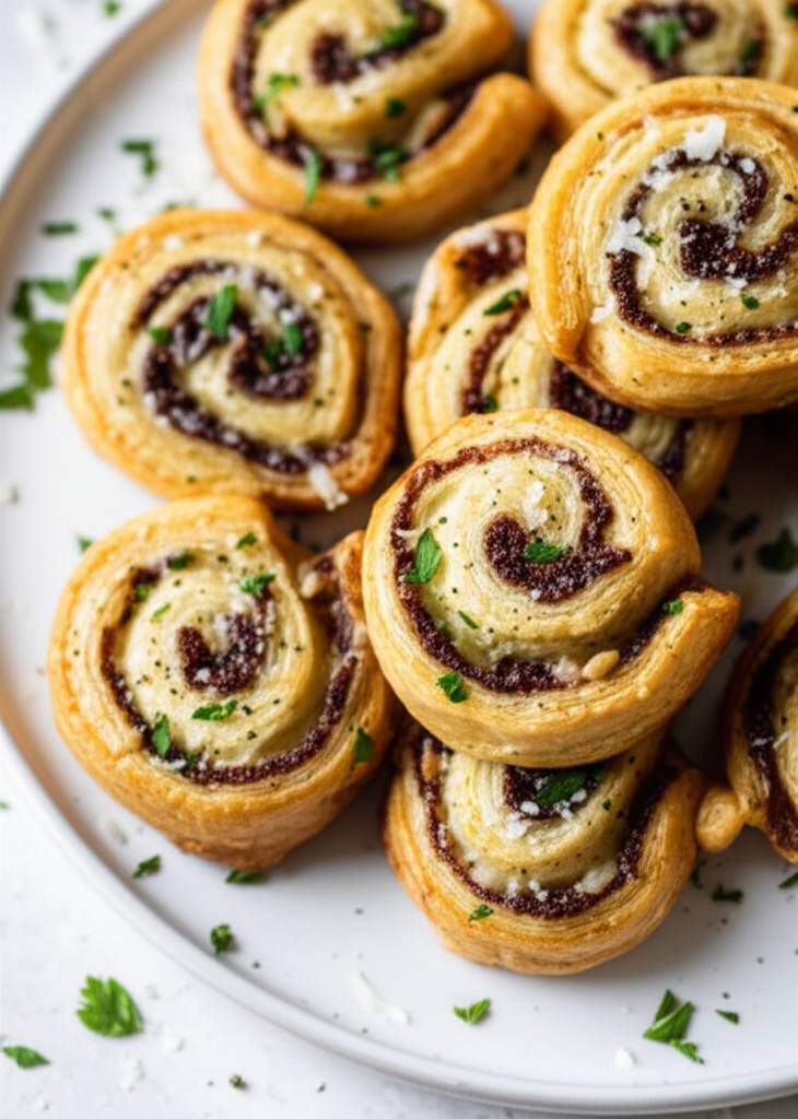 Flaky Blue Cheese Rolls W Walnuts image