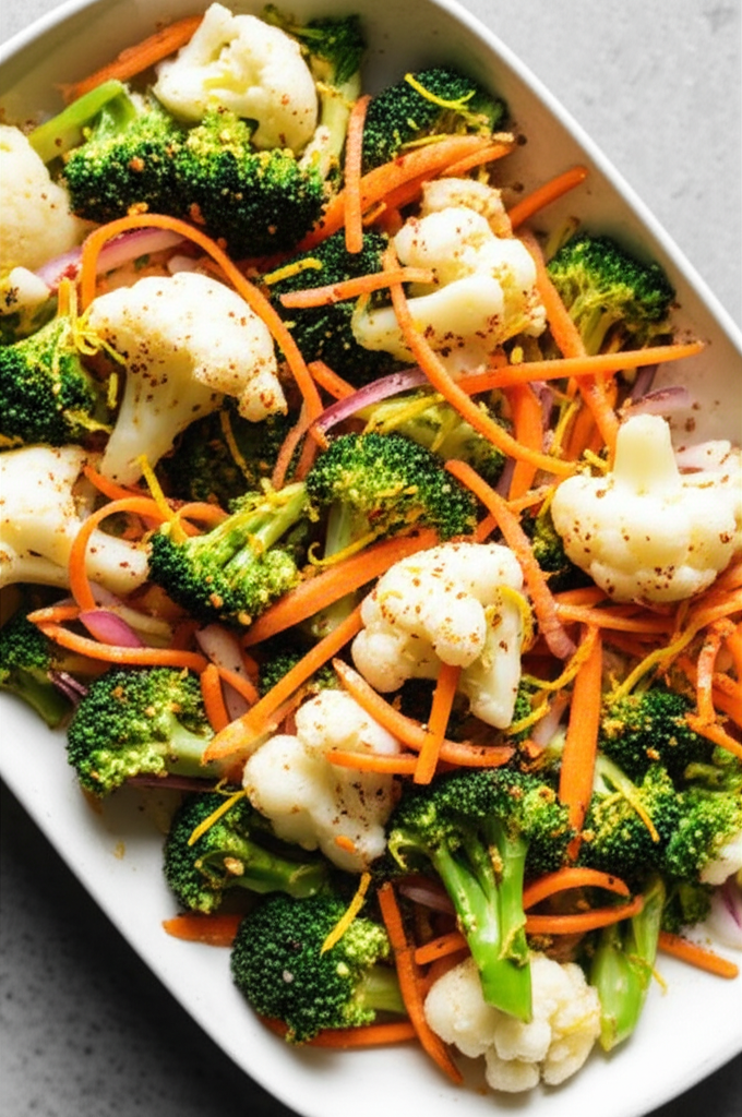 Aromatic Broccoli And Cauliflower Salad image