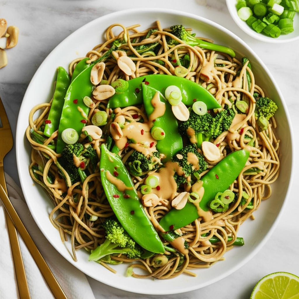 Aromatic Noodles With Lime Peanut Sauce image