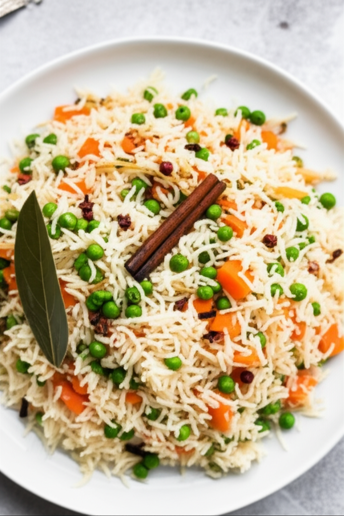 Aromatic Peas And Carrot Pilaf For One image