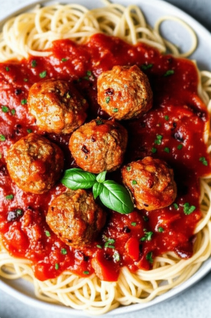 Arrabiatta Pork Meatball Spaghetti image