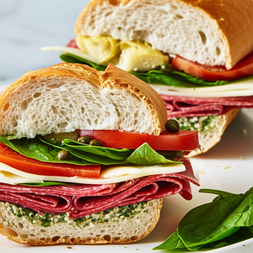 Artichoke And Basil Hero Sandwich image