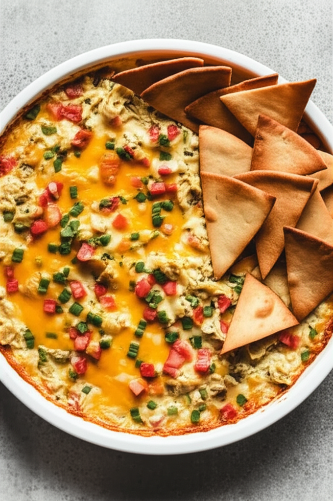 Artichoke And Jack Dip With Pita Chips image