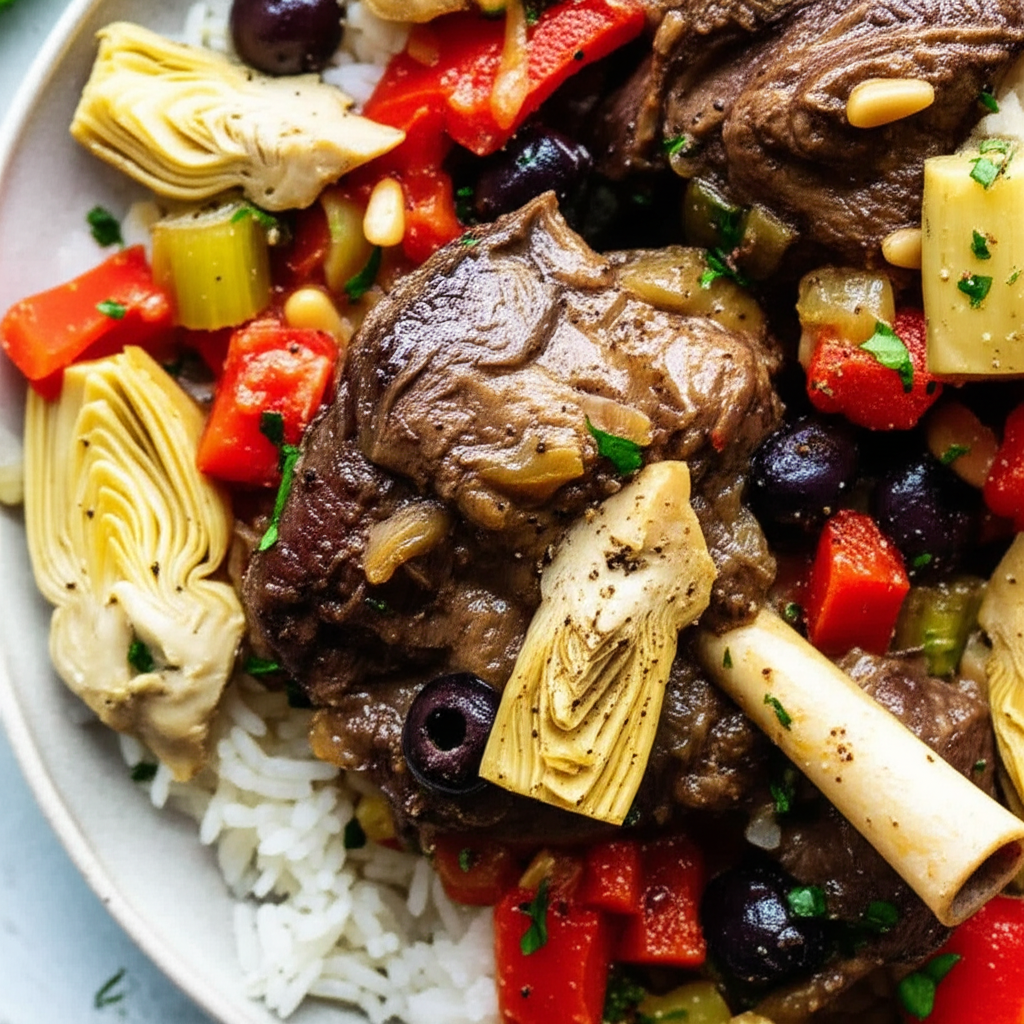 Artichoke And Lamb Shanks Crock Pot Dinner image