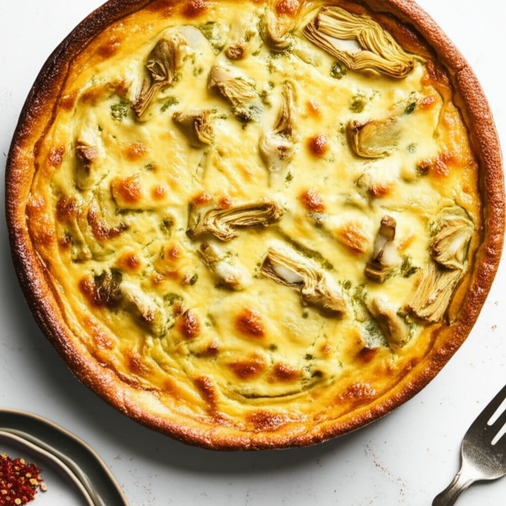Artichoke And Smoked Gouda Crustless Quiche image