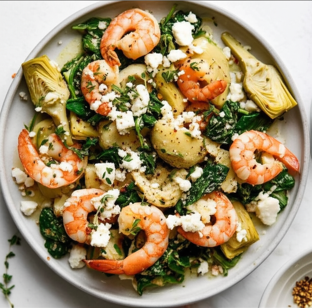 Artichoke Babies With Shrimp And Feta image