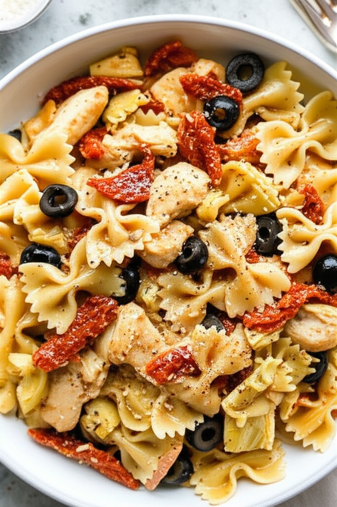 Artichoke Chicken Pasta W Sun Dried Tomatoes image
