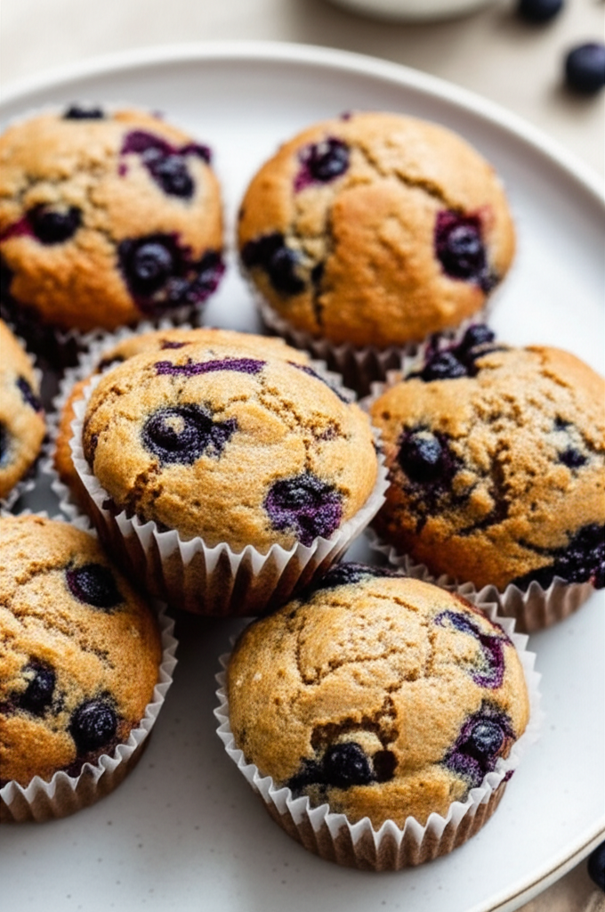 100 Whole Wheat Blueberry Muffins image