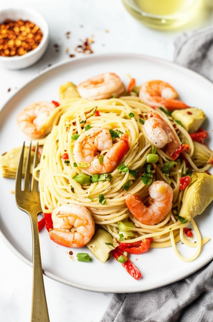 Artichoke Shrimp Linguine image