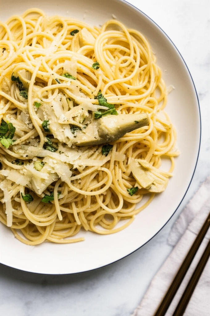 Artichoke Lemon Parmesan Pasta image
