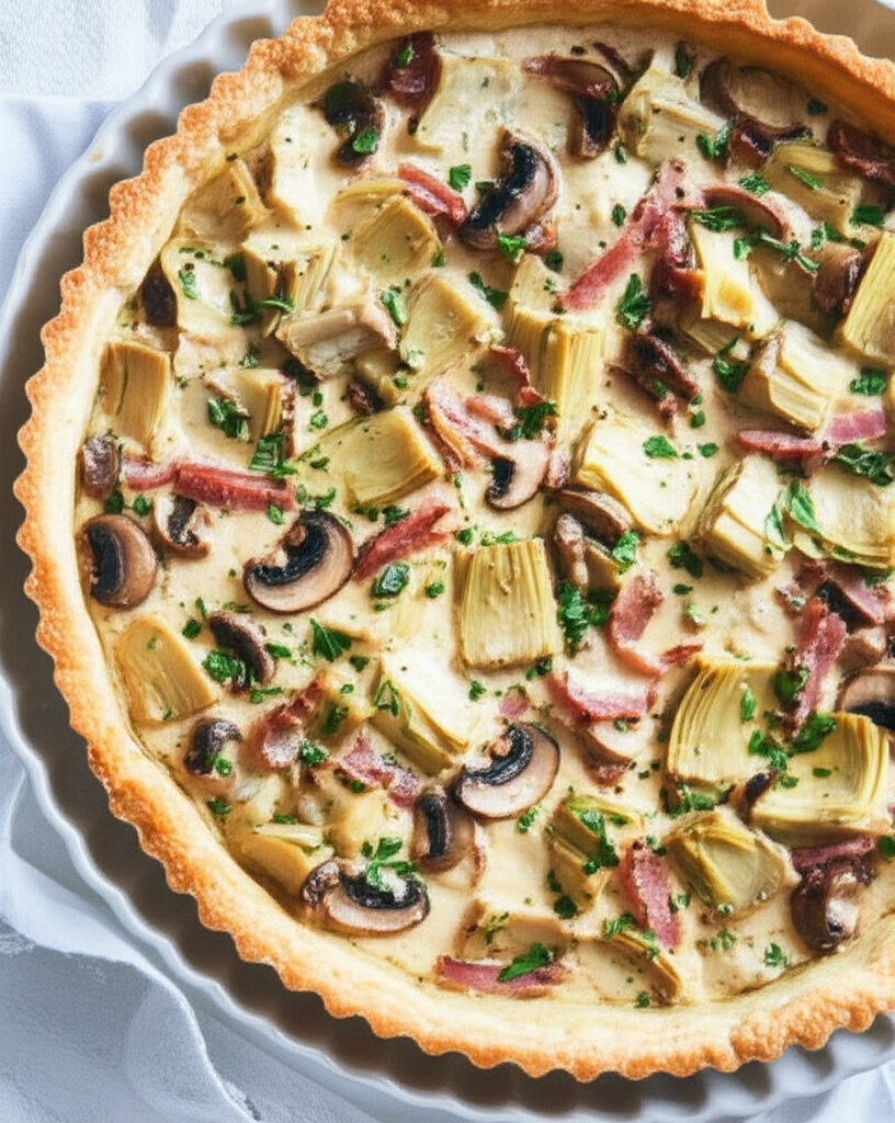 Artichoke Mushroom And Parma Ham Tart image