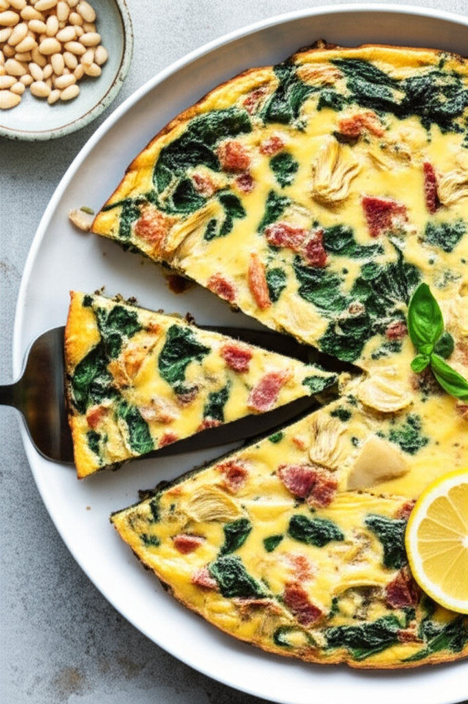 Artichoke Pancetta And Spinach Frittata image