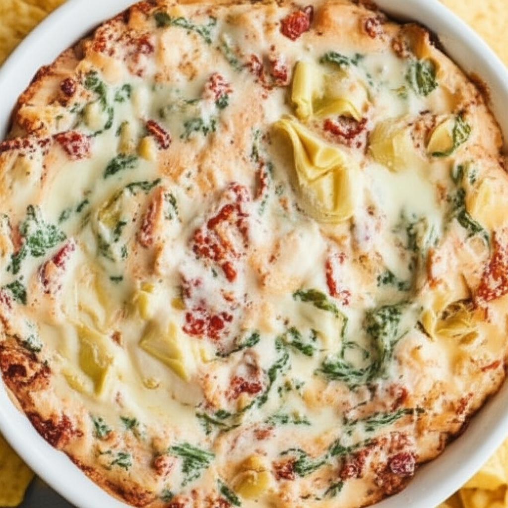 Artichoke Spinach Sun Dried Tomato Dip image