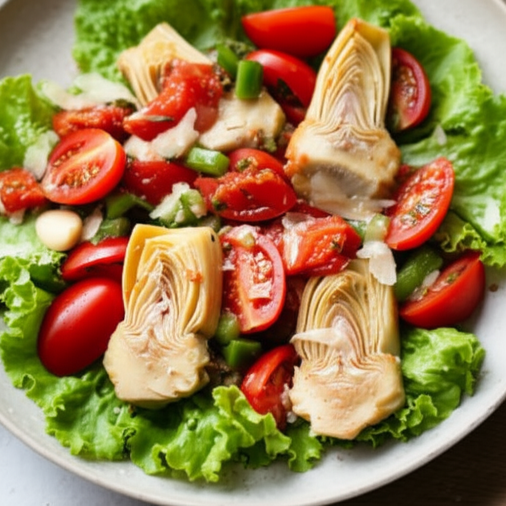 Artichokes With Tomato Herb Dressing image