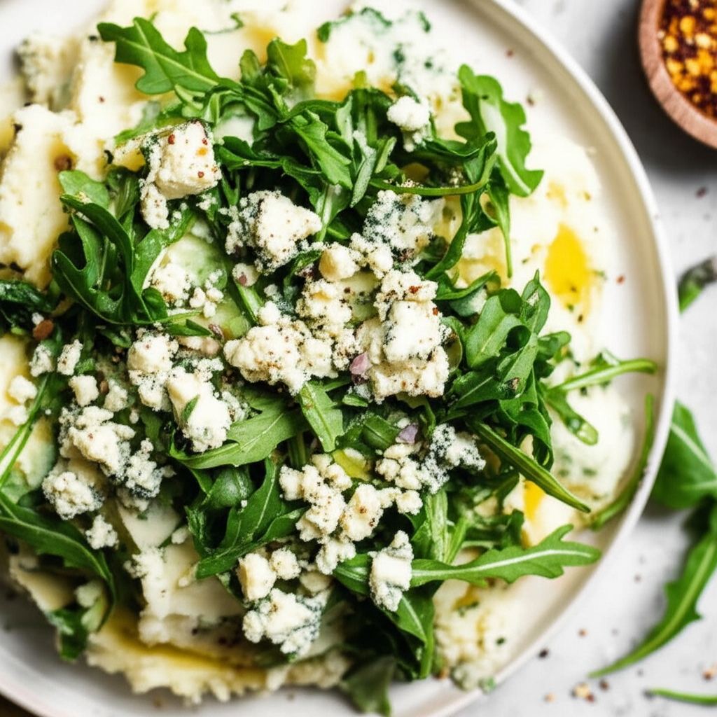 Arugula Rocket And Blue Cheese Mashed Potatoes image