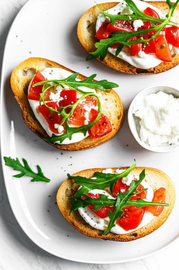 Arugula Rocket And Goat Cheese Tartine image