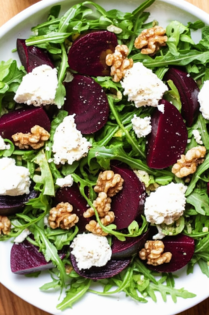 Arugula Rocket Beet And Goat Cheese Salad image