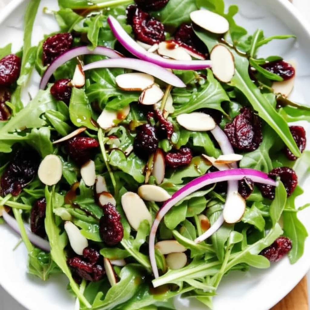 Arugula And Almond Salad With Dried Cranberries image
