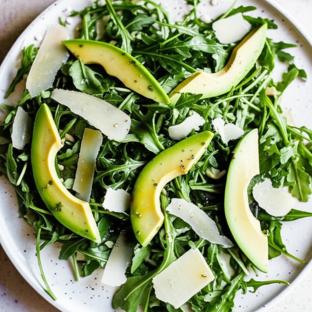 Arugula And Avocado Salad With Shaved Parmesan image