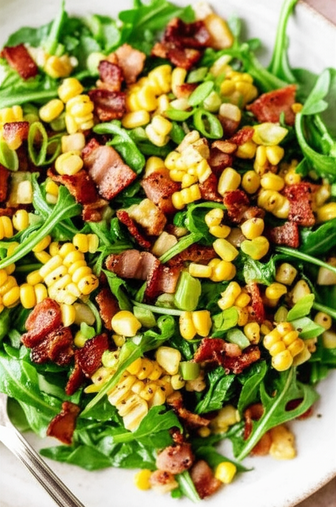 Arugula Corn Salad With Bacon Recipe image
