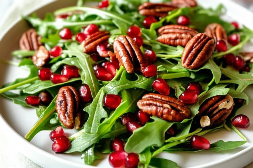 Arugula Salad With Pomegranate And Toasted Pecans image