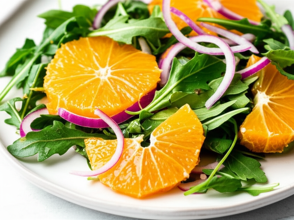 Arugula Red Onion And Orange Salad W Orange Curry Vinaigrette image