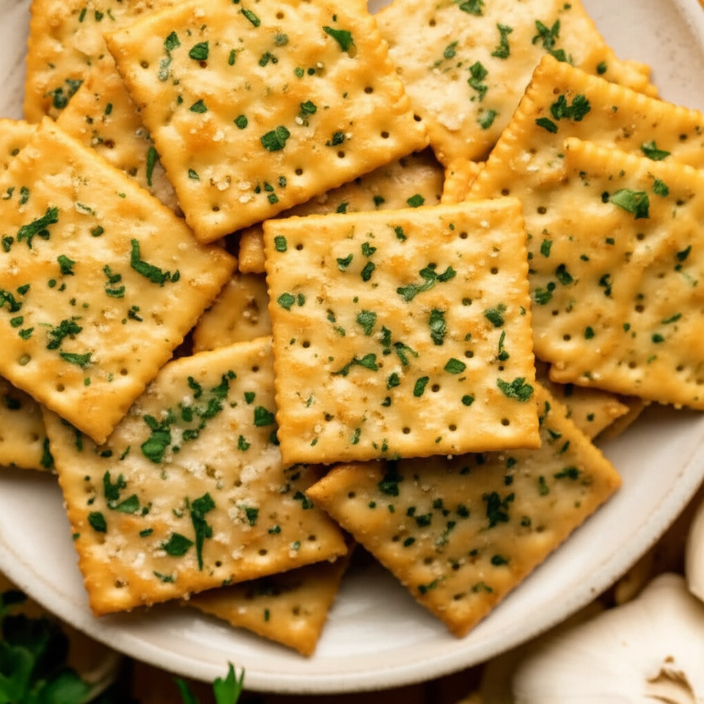 Garlic Flavored Saltine Crackers image