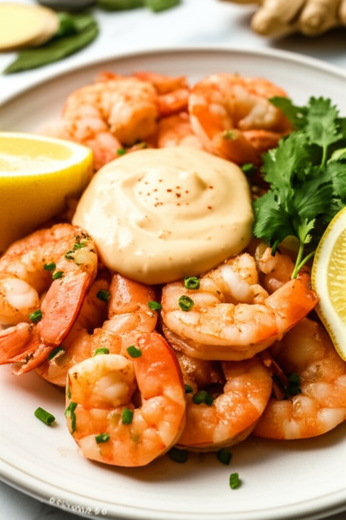 Asian Boiled Shrimp Spicy Asian Mayonnaise image