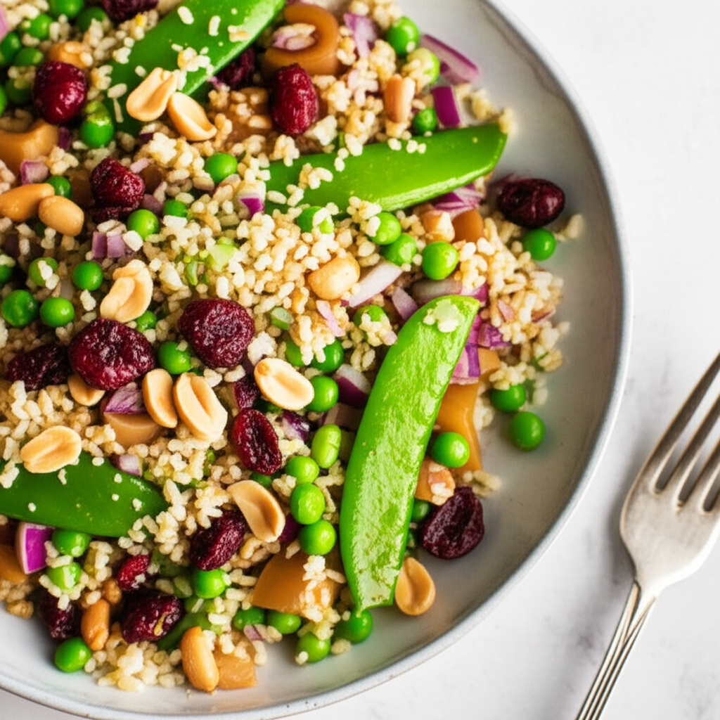Asian Brown Rice And Peanut Salad Toss image