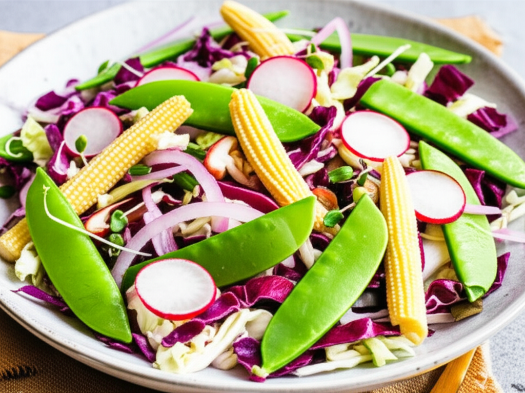 Asian Cabbage Salad With Fresh Pea Pods image