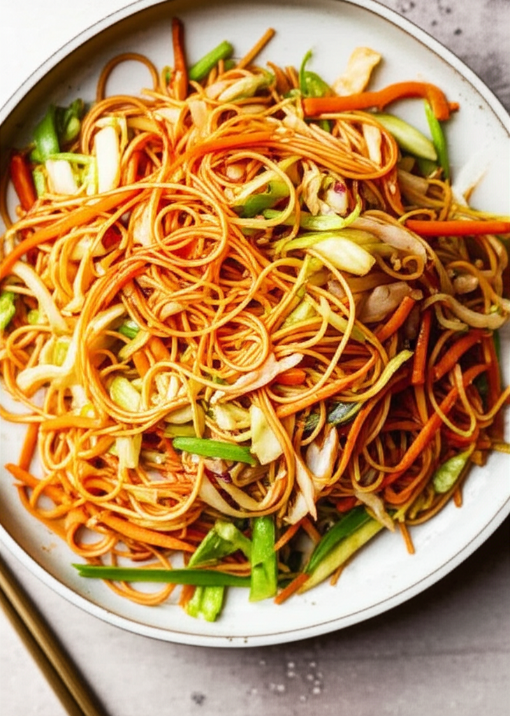 Asian Carrot And Cabbage Noodles image