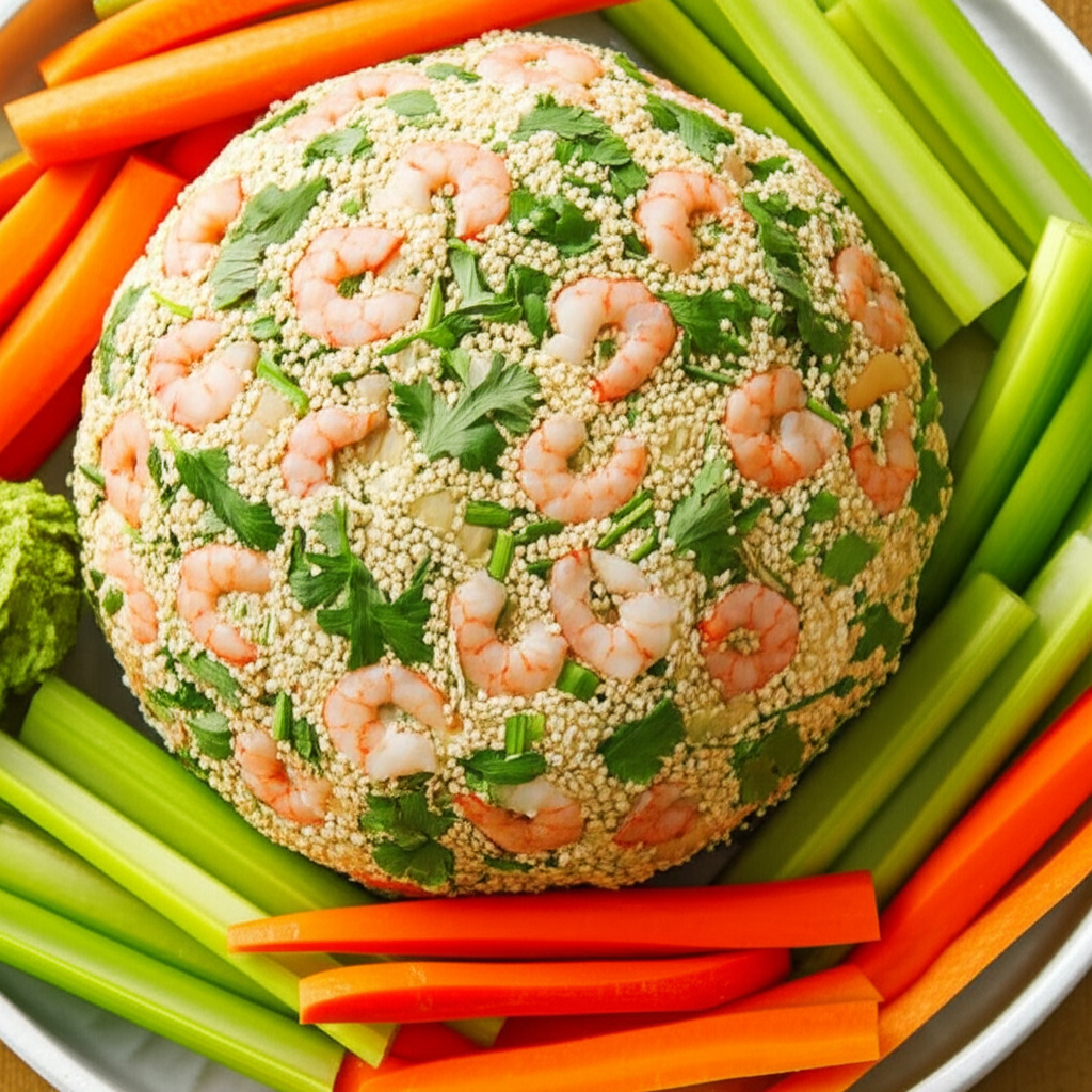 Asian Cheese Ball With Shrimp Water Chestnuts image
