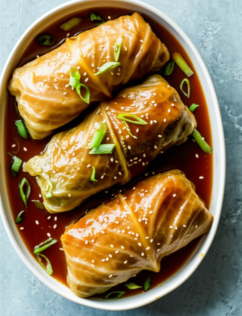 Asian Chicken Cabbage Rolls image