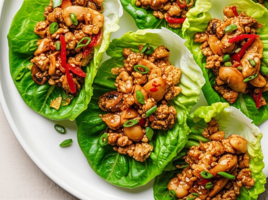 Asian Chicken Or Turkey Crispy Lettuce Wraps image
