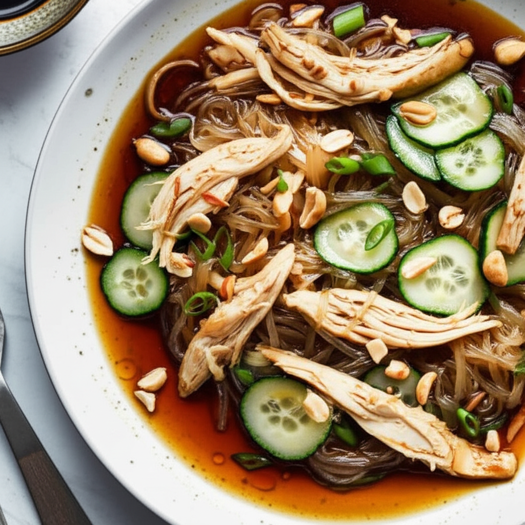 Asian Chicken Over Noodles image