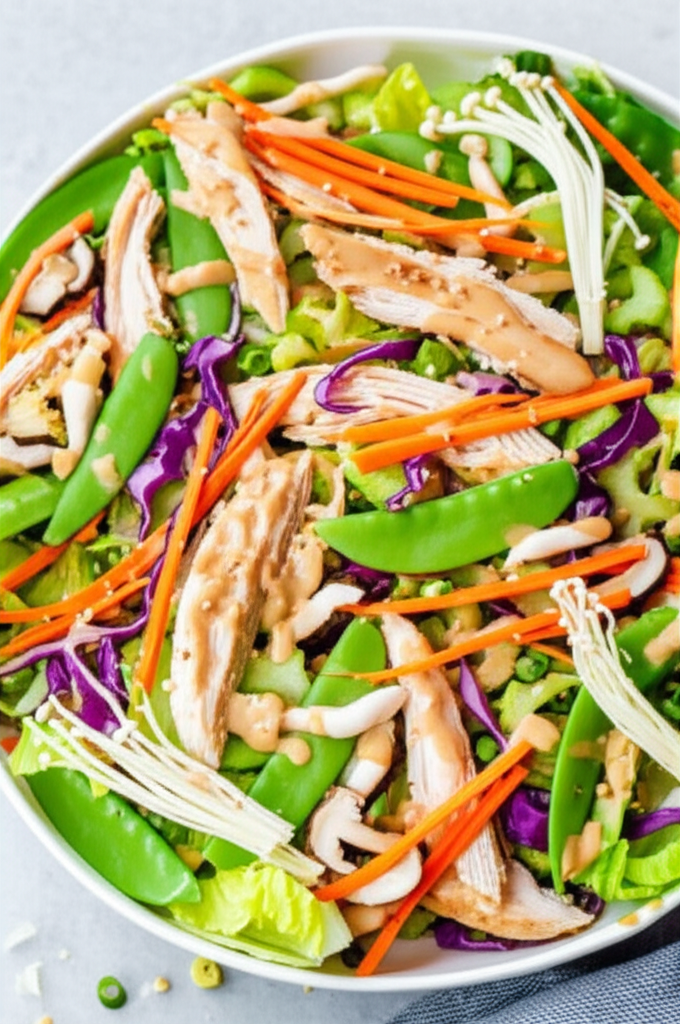Asian Chicken Salad With Peanut Dressing image