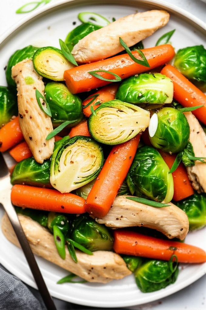 Asian Chicken With Brussels Sprouts image
